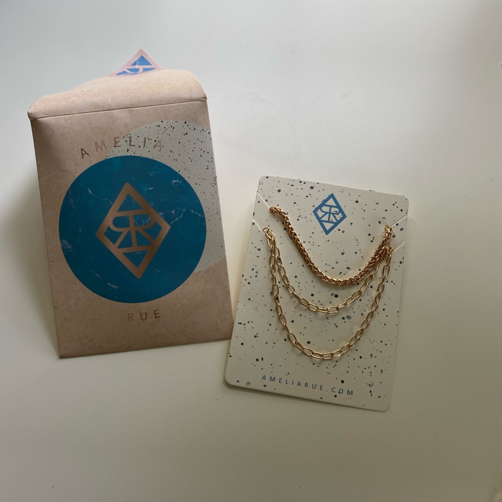 NWT Elegant Gold Layered Necklaces